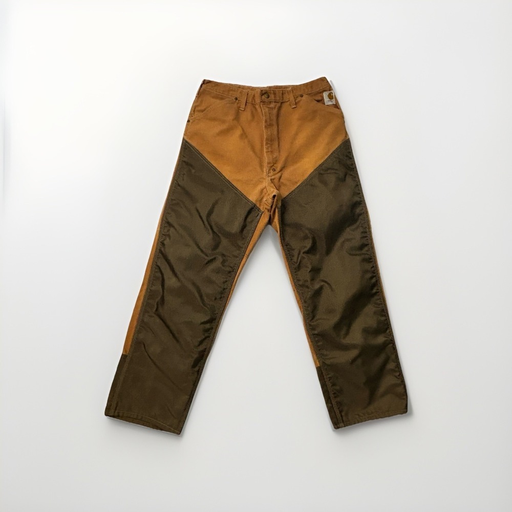 Mens Vintage Carhartt Double Knee Tan/Brown Brush Pants  38x30 • USA 0298